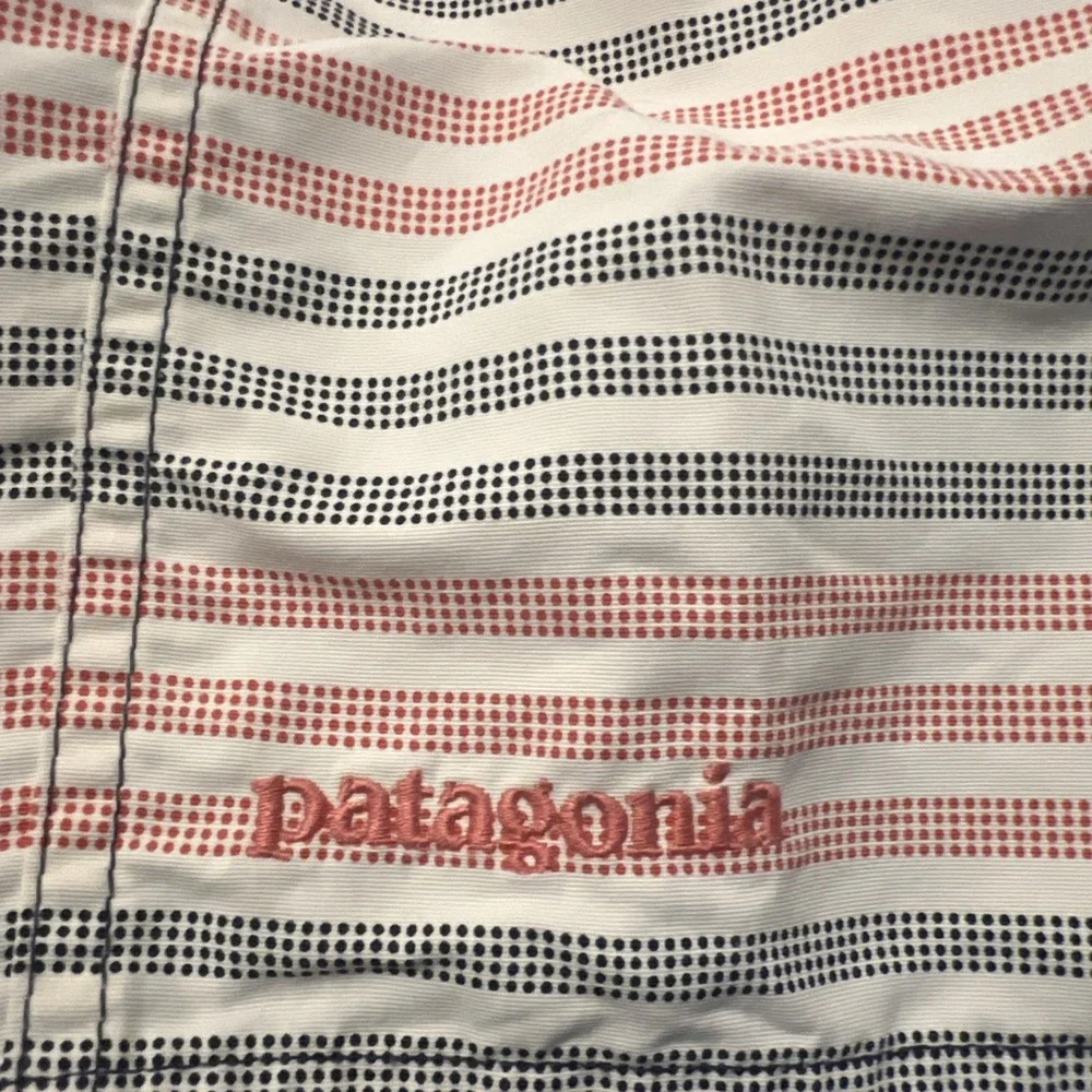 Patagonia Board Shorts Mens 34 Swim Trunks‎ Wavefarer 86556 Orange Black Striped - Picture 5 of 5